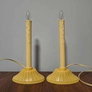 VTG Noma Electric Plastic Christmas Window Candlestick Lights Set of 2 w Bulbs